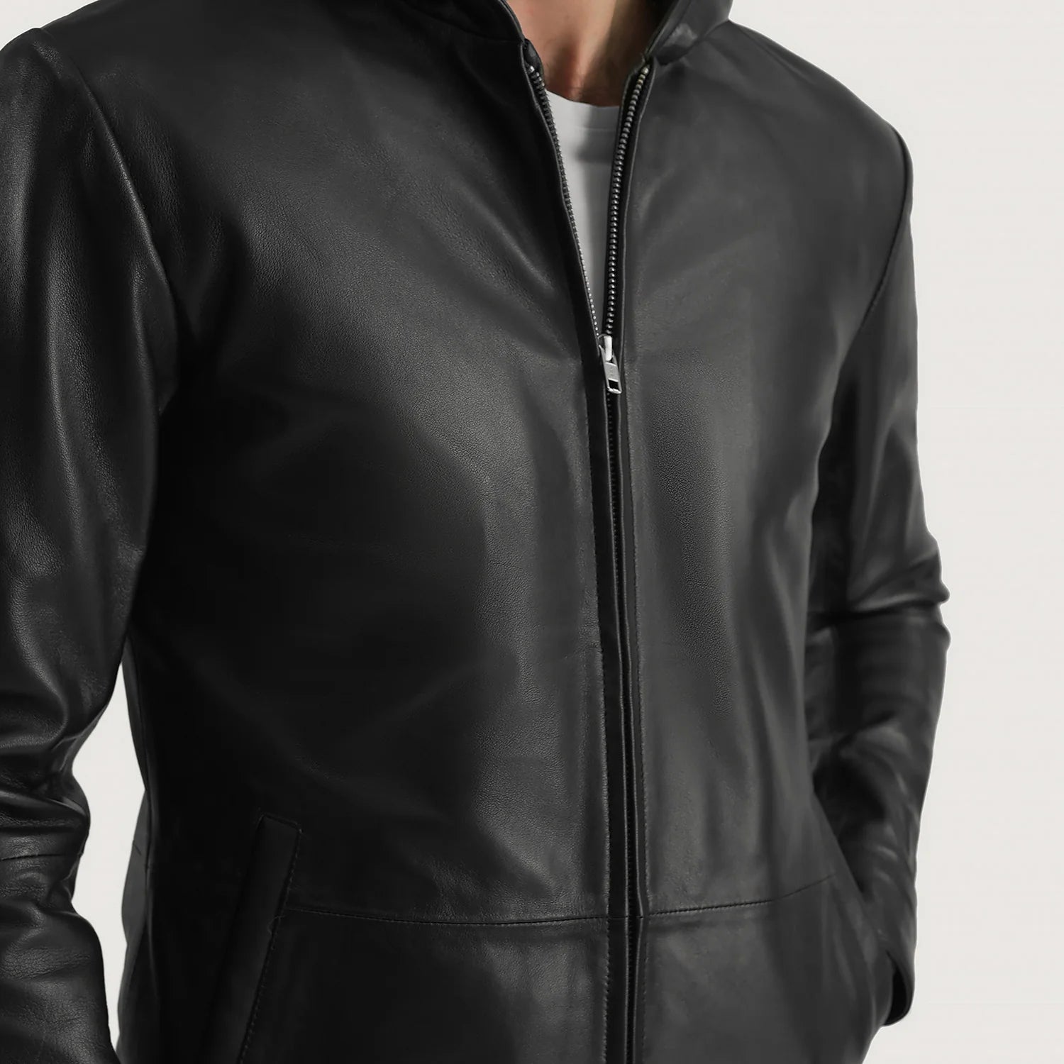 Men's Andy Matte Black Hooded Leather Jacket – The Jacket Maker